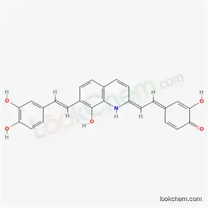 Molecular Structure of 210890-90-7 ((4E)-4-[(2E)-2-{7-[(E)-2-(3,4-dihydroxyphenyl)ethenyl]-8-hydroxyquinolin-2(1H)-ylidene}ethylidene]-2-hydroxycyclohexa-2,5-dien-1-one)