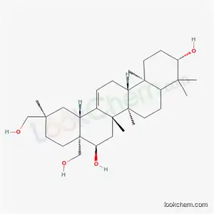 Molecular Structure of 3345-34-4 (Olean-12-ene-3β,16α,28,30-tetrol)