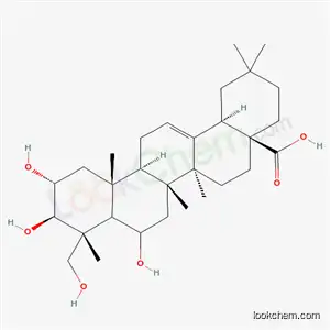 Molecular Structure of 564-13-6 ((2alpha,3beta,5xi,6beta,18alpha)-2,3,6,23-tetrahydroxyolean-12-en-28-oic acid)