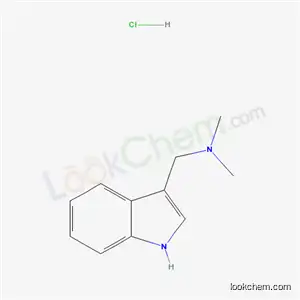 Molecular Structure of 6170-37-2 (1-(1H-indol-3-yl)-N,N-dimethylmethanamine hydrochloride)