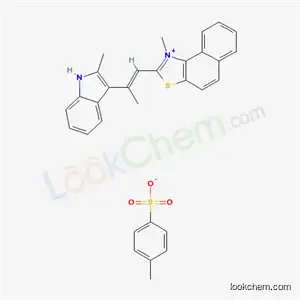 Naphtho(1,2-d)thiazolium, 1-methyl-2-(2-(2-methyl-1H-indol-3-yl)-1-propenyl)-, salt with 4-methylbenzenesulfonic acid (1:1)