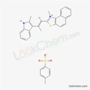 1-メチル-2-[2-(2-メチル-1H-インドール-3-イル)-1-プロペニル]ナフト[1,2-d]チアゾール-1-イウム?(4-メチルベンゼンスルホン酸)アニオン