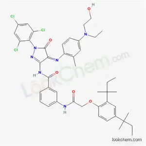 3-{2-[2,4-ビス(2-メチルブタン-2-イル)フェノキシ]アセトアミド}-N-[4-({4-[エチル(2-ヒドロキシエチル)アミノ]-2-メチルフェニル}イミノ)-5-オキソ-1-(2,4,6-トリクロロフェニル)-4,5-ジヒドロ-1H-ピラゾール-3-イル]ベンズアミド