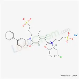 5-クロロ-2-[2-[[5-フェニル-3-(3-スルホプロピル)ベンゾオキサゾール-2(3H)-イリデン]メチル]-1-ブテニル]-3-(3-スルホナトプロピル)ベンゾオキサゾリウム?ナトリウム