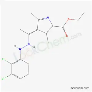 Molecular Structure of 5591-03-7 (ethyl 3-{1-[2-(2,3-dichlorophenyl)hydrazino]ethylidene}-2,4-dimethyl-3H-pyrrole-5-carboxylate)