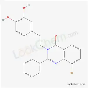 Molecular Structure of 68501-54-2 (8-bromo-3-[2-(3,4-dihydroxyphenyl)ethyl]-2-phenylquinazolin-4(3H)-one)