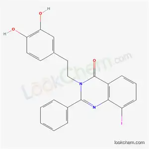 Molecular Structure of 68501-60-0 (3-[2-(3,4-dihydroxyphenyl)ethyl]-8-iodo-2-phenylquinazolin-4(3H)-one)