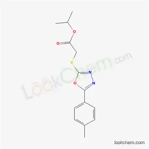 Molecular Structure of 5807-40-9 (propan-2-yl {[5-(4-methylphenyl)-1,3,4-oxadiazol-2-yl]sulfanyl}acetate)