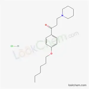 Molecular Structure of 5289-93-0 (1-[4-(hexyloxy)phenyl]-3-(piperidin-1-yl)propan-1-one hydrochloride (1:1))