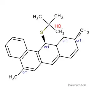 Molecular Structure of 60731-00-2 (Benz[a]anthracen-6-ol,
5-[(1,1-dimethylethyl)thio]-5,6-dihydro-7,12-dimethyl-, trans-)