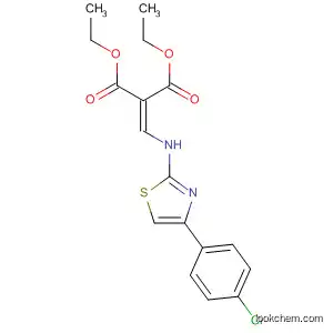 Molecular Structure of 71638-84-1 (DIETHYL 2-(([4-(4-CHLOROPHENYL)-1,3-THIAZOL-2-YL]AMINO)METHYLENE)MALONATE)
