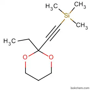 Molecular Structure of 88768-75-6 (Silane, [(2-ethyl-1,3-dioxan-2-yl)ethynyl]trimethyl-)