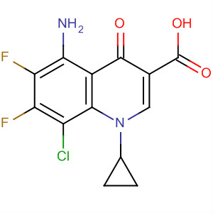 Molecular Structure of 111230-53-6 (3-Quinolinecarboxylic acid,
5-amino-8-chloro-1-cyclopropyl-6,7-difluoro-1,4-dihydro-4-oxo-)
