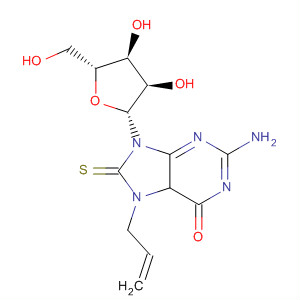 Molecular Structure of 126092-39-5 (Guanosine, 7,8-dihydro-7-(2-propenyl)-8-thioxo-)