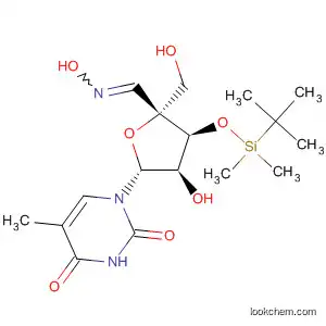 Molecular Structure of 139888-03-2 (Thymidine,
3'-O-[(1,1-dimethylethyl)dimethylsilyl]-4'-[(hydroxyimino)methyl]-)