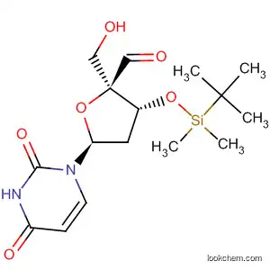 Molecular Structure of 139974-26-8 (Uridine,
2',5'-dideoxy-3'-O-[(1,1-dimethylethyl)dimethylsilyl]-4'-(hydroxymethyl)-5'
-oxo-)