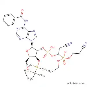 2'-Adenylic acid, N-benzoyl-3'-O-[(1,1-dimethylethyl)dimethylsilyl]-,
2-cyanoethyl ethyl ester, 5'-(2-cyanoethyl ethyl phosphate)