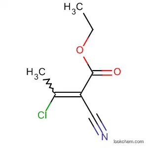 Molecular Structure of 28783-57-5 (2-Butenoic acid, 3-chloro-2-cyano-, ethyl ester)