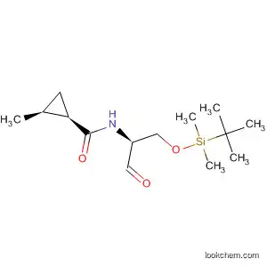Molecular Structure of 180866-41-5 (Cyclopropanecarboxamide,
N-[(1S)-2-[[(1,1-dimethylethyl)dimethylsilyl]oxy]-1-formylethyl]-2-methyl-,
(1R,2S)-)