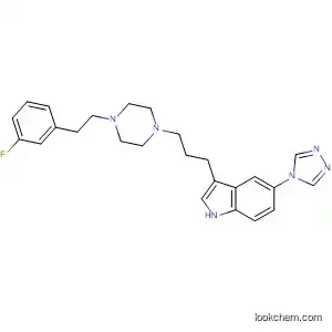 Molecular Structure of 188400-51-3 (1-[2-(3-Fluorophenyl)ethyl]-4-[3-[5-(1,2,4-triazol-4-yl)-1H-indol-3-yl]propyl]piperazine)