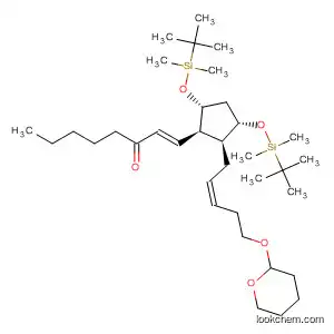 Molecular Structure of 390746-24-4 (1-Octen-3-one,
1-[(1R,2S,3S,5R)-3,5-bis[[(1,1-dimethylethyl)dimethylsilyl]oxy]-2-[(2Z)-5
-[(tetrahydro-2H-pyran-2-yl)oxy]-2-pentenyl]cyclopentyl]-, (1E)-)