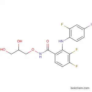 Molecular Structure of 391209-97-5 (BenzaMide, N-[(2R)-2,3-dihydroxypropoxy]-3,4-difluoro-2-[(2-fluoro-4-iodophenyl)aMino]-)