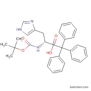 Molecular Structure of 393568-74-6 ((R)-2-((tert-Butoxycarbonyl)amino)-3-(1-trityl-1H-imidazol-4-yl)propionic acid)