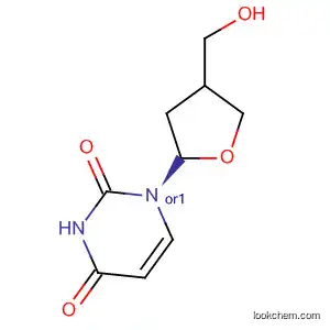 Molecular Structure of 133725-46-9 (2,4(1H,3H)-Pyrimidinedione,
1-[tetrahydro-4-(hydroxymethyl)-2-furanyl]-, cis-)
