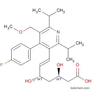 Molecular Structure of 159813-78-2 (6-Heptenoic acid, 7-[4-(4-fluorophenyl)-5-(methoxymethyl)-2,6-bis(1-methylethyl)-3-pyridinyl]-3,5-dihydroxy-, [R*,S*-(E)]-(+-)-)