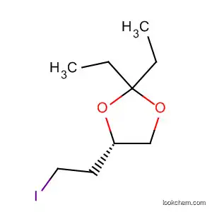 Molecular Structure of 166826-55-7 (1,3-Dioxolane, 2,2-diethyl-4-(2-iodoethyl)-, (4S)-)
