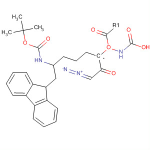 Carbamic acid,  [(1S)-1-(diazoacetyl)-5-[[(1,1-dimethylethoxy)carbonyl]amino]pentyl]-,  9H-fluoren-9-ylmethyl ester