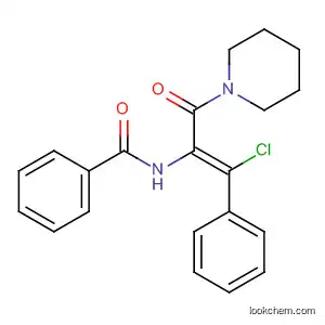 Molecular Structure of 211363-59-6 ((E)-N-[2-Chloro-2-phenyl-1-(piperidin-1-ylcarbonyl)vinyl]benzamide)