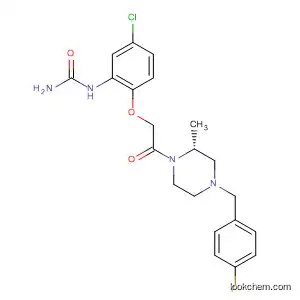 Molecular Structure of 217645-70-0 (Urea, N-[5-chloro-2-[2-[(2R)-4-[(4-fluorophenyl)Methyl]-2-Methyl-1-piperazinyl]-2-oxoethoxy]phenyl]-)