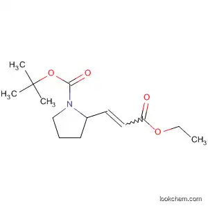 Molecular Structure of 239483-02-4 (1-Pyrrolidinecarboxylic acid, 2-(3-ethoxy-3-oxo-1-propenyl)-,
1,1-dimethylethyl ester, (2S)-)