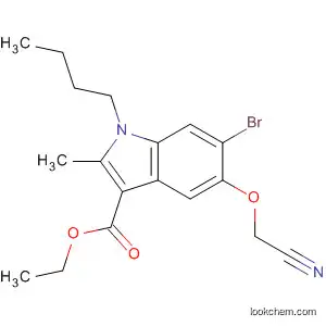 Molecular Structure of 486393-86-6 (1H-Indole-3-carboxylic acid,
6-bromo-1-butyl-5-(cyanomethoxy)-2-methyl-, ethyl ester)