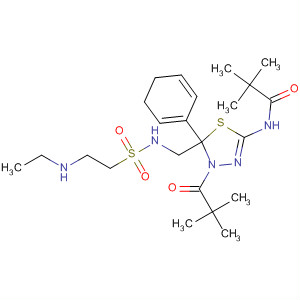 Propanamide,
N-[4-(2,2-dimethyl-1-oxopropyl)-5-[[[[2-(ethylamino)ethyl]sulfonyl]amino]
methyl]-4,5-dihydro-5-phenyl-1,3,4-thiadiazol-2-yl]-2,2-dimethyl-