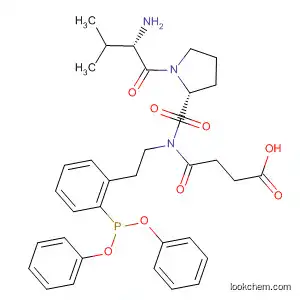 Molecular Structure of 130727-22-9 (L-Prolinamide,
N-(3-carboxy-1-oxopropyl)-L-valyl-N-[1-(diphenoxyphosphinyl)-2-phenyl
ethyl]-)