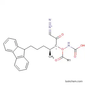 Molecular Structure of 193954-25-5 (Carbamic acid, [(1S,2S)-1-(diazoacetyl)-2-methylbutyl]-,
9H-fluoren-9-ylmethyl ester)