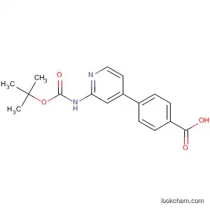 Molecular Structure of 201810-35-7 (4-(2-Boc-amino-pyridin-4-yl)-benzoic acid)