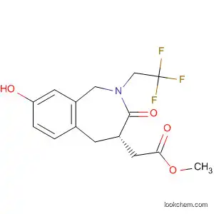 Molecular Structure of 205677-04-9 (1H-2-Benzazepine-4-acetic acid,
2,3,4,5-tetrahydro-8-hydroxy-3-oxo-2-(2,2,2-trifluoroethyl)-, methyl ester,
(4S)-)