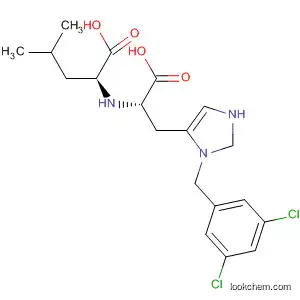 Molecular Structure of 305335-31-3 (L-Histidine,
N-[(1S)-1-carboxy-3-methylbutyl]-3-[(3,5-dichlorophenyl)methyl]-)