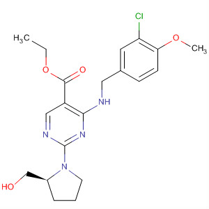 (5-Pyrimidinecarboxylicacid,4-[[(3-chloro-4-methoxyphenyl)methyl]amino]-2-[(2S)-2-(hydroxymethyl)-1-pyrrolidinyl]-,ethylester)