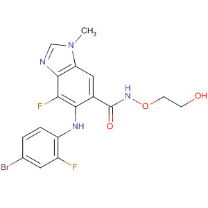Binimetinib(MEK162,ARRY-162,ARRY-438162);1H-Benzimidazole-6-carboxamide,5-[(4-bromo-2-fluorophenyl)amino]-4-fluoro-N-(2-hydroxyethoxy)-1-methyl-
