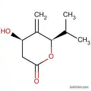 Molecular Structure of 643755-75-3 (2H-Pyran-2-one,tetrahydro-4-hydroxy-5-methylene-6-(1-methylethyl)-,(4R,6R)-(9CI))