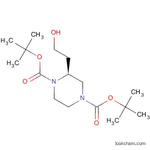 Molecular Structure of 660862-48-6 ((S)-di-tert-Butyl 2-(2-hydroxyethyl)piperazine-1,4-dicarboxylate)
