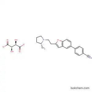 Molecular Structure of 460748-71-4 (4-[2-[2-[(2R)-2-Methyl-1-pyrrolidinyl]ethyl]-5-benzofuranyl]benzonitrile tartrate)