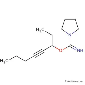 Molecular Structure of 62969-88-4 (1-Pyrrolidinecarboximidic acid, 1-ethyl-2-hexynyl ester)