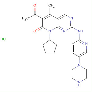 Palbociclib(PD-0332991)HCl;6-acetyl-8-cyclopentyl-5-methyl-2-(5-(piperazin-1-yl)pyridin-2-ylamino)pyrido[2,3-d]pyrimidin-7(8H)-onehydrochloride