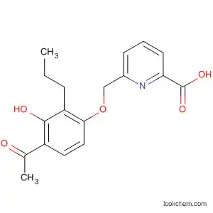 Molecular Structure of 122151-62-6 (2-Pyridinecarboxylic acid,
6-[(4-acetyl-3-hydroxy-2-propylphenoxy)methyl]-)