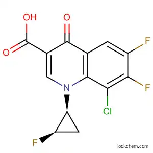 Molecular Structure of 127199-26-2 (3-Quinolinecarboxylic acid,
8-chloro-6,7-difluoro-1-[(1S,2R)-2-fluorocyclopropyl]-1,4-dihydro-4-oxo-)